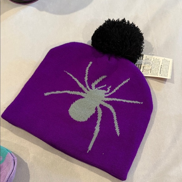 Halloween Lot - Purple Spider Toque / Hat with Lights, Tin Bucket, Socks Kids - Picture 8 of 12